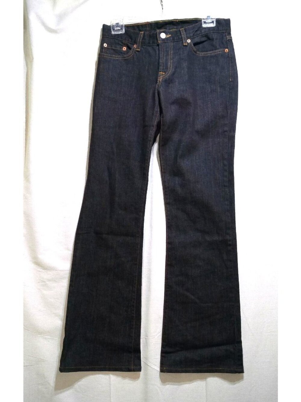 Lucky Brand Dungarees Jeans Mid Rise Flare Size 4/27 Dark Denim